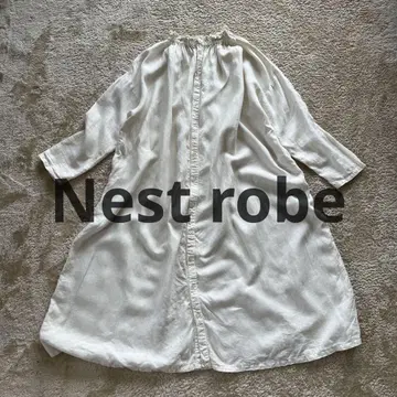 Nest robe 네스트로브 프릴 넥 원피스 화이트 린넨