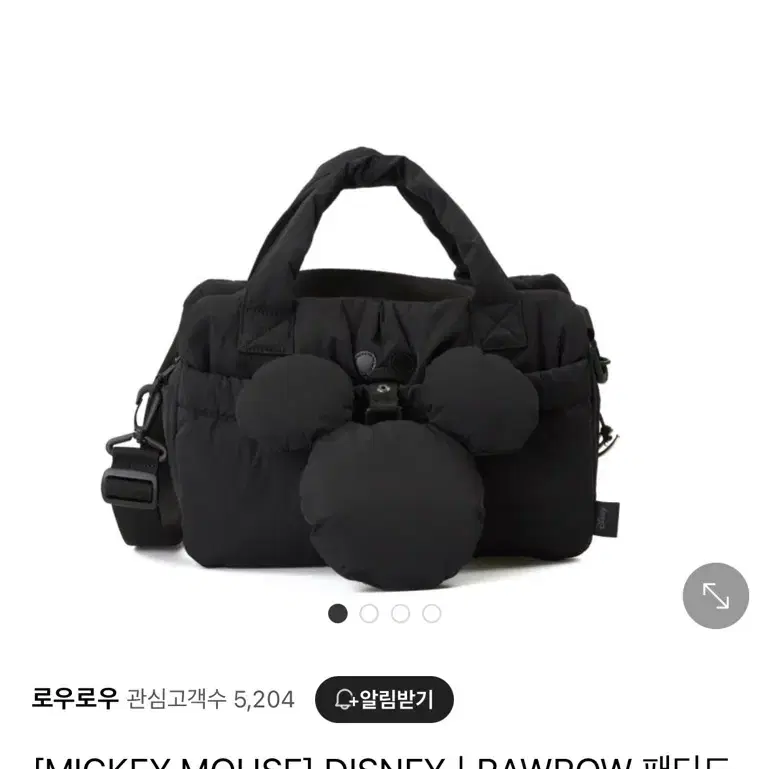 トートバッグ [Disney X Rawrow] Tote Padded 704 (Black) New] Rawrow Padded Tote Bag 704 Mickey Mouse #로우로우,#로우