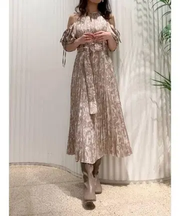 스나이델 2WAY 볼륨 슬리브 프린트 원피스