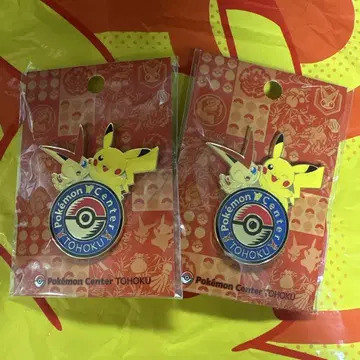 포켓몬 센터 도호쿠 로고 핀즈 피카츄 비쿠티니 2개 세트