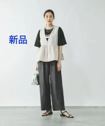 새상품 GLOBAL WORK 에어리 릴랙스 데님 이지 팬츠 블랙 L