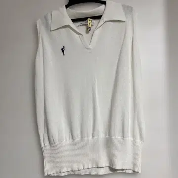 FUKUZU 화이트 슬리브리스 니트 사이즈 M