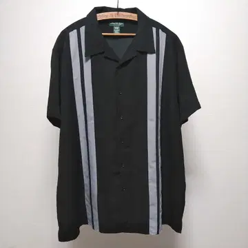 DAVID TAYLOR 2톤 반팔 오픈 카라 셔츠 남성용 2XL