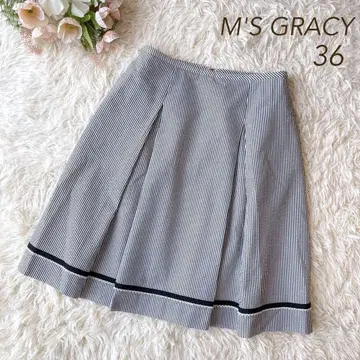새상품급 M'S GRACY 축구 소재 레이스 스커트 그레이 36