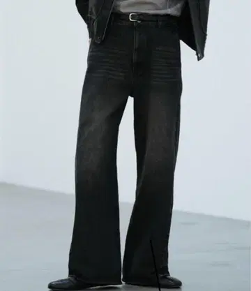 새상품 wym lidnm CURVED FLARE DENIM SLACKS