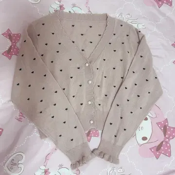 evelyn 에블린 하트 프릴 가디건