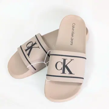 캘빈클라인 샌들 로고 베이지 블랙 28cm