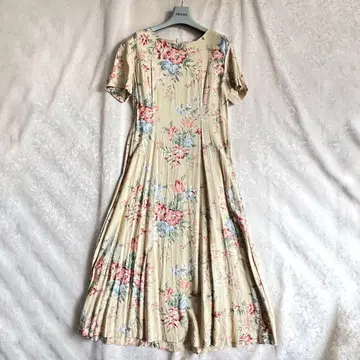 KEITH VINTAGE 드레스 키이스 꽃무늬 원피스 베이지