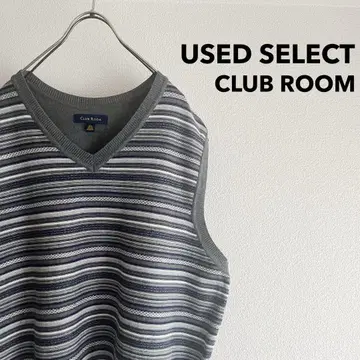 구제 의류 "CLUB ROOM" 코튼 킨트 조끼 (그레이)
