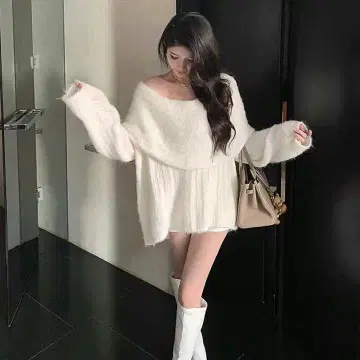 오프숄더 스트라이프 셋업