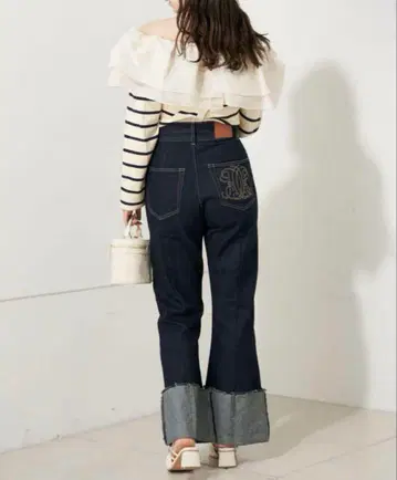Chico 롤업 데님 네이비 사이즈 0 치코 슬림 레그 팬츠 스나계