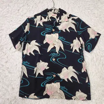 SUNSURF 도요 알로하 셔츠 금붕어 골드 피쉬 XS