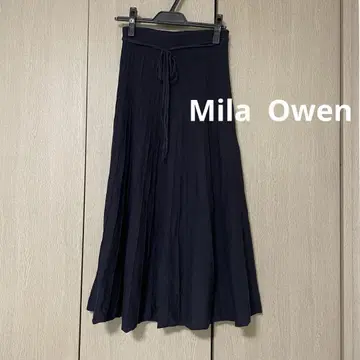 Mila Owen 미라 오웬 니트 스커트 플레어 스커트 네이비