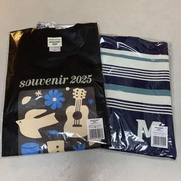 타케우치 마리야 souvenir 2025 티셔츠 M 블랙 & 니트 토트백