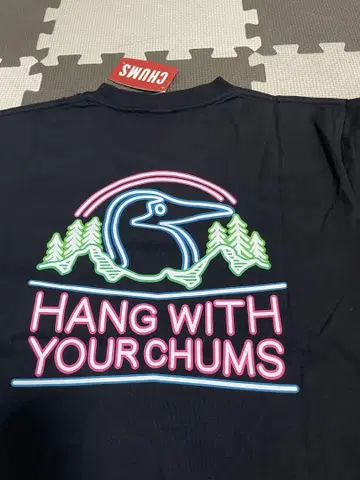 L 캠핑 참스 CHUMS 티셔츠 반팔 블랙 새상품