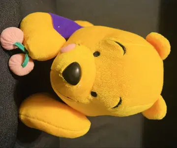 푸우 봉제 인형 옐로우 컬러 보라색