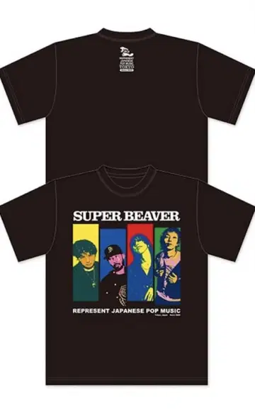 SUPER BEAVER 팝 아트 티셔츠 M 사이즈 블랙