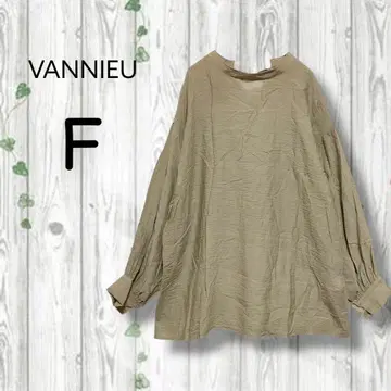 VANNIEU 블라우스 긴팔 약간 비침 있음 카키