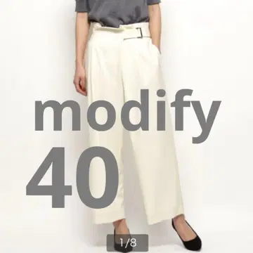 온워드 modify 사이드 벨트 와이드 팬츠 40 L 화이트 팬츠