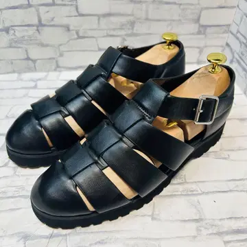 컨디션 최상 유나이티드 애로우즈 구르카 샌들 블랙 가죽 26cm
