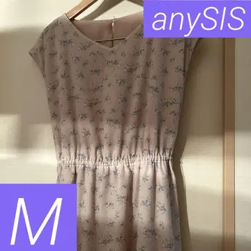 꽃무늬 반팔 원피스 핑크 베이지 anysis 익명 배송 M 사이즈