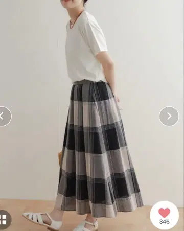 도어즈 BIG 체크 턱 스커트