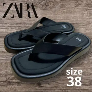 자라 ZARA 블랙 플립플랍 샌들 38 블랙 심플