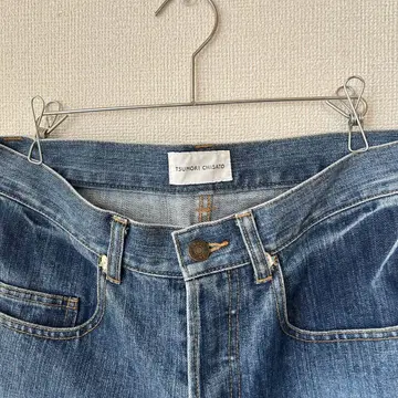 새상품급 츠모리치사토 데미지 가공 데님 참 포함 L 정도