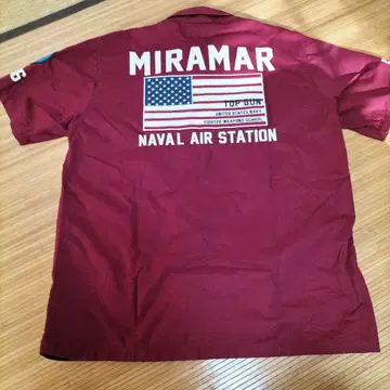 아비렉스 U.S. NAVY 반팔 셔츠 빨간색