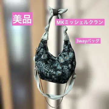꽃무늬 자수 숄더백 다크 그린
