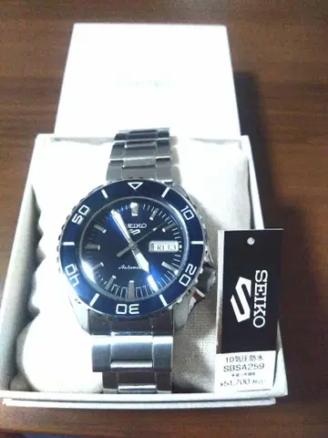 세이코 SBSA259 자동 감기 손목시계 파랑 다이얼
