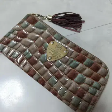 ATAO 멀티 컬러 장지갑 태슬 포함 라운드 지퍼