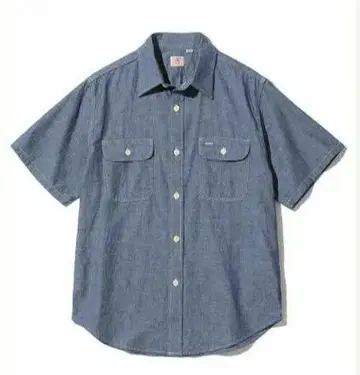 SUGAR CANE SC37941 블루 샴브레이 반팔 사이즈 XL