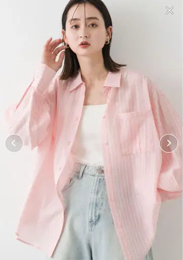 턱 포켓 시어 스트라이프 셔츠 어반 리서치