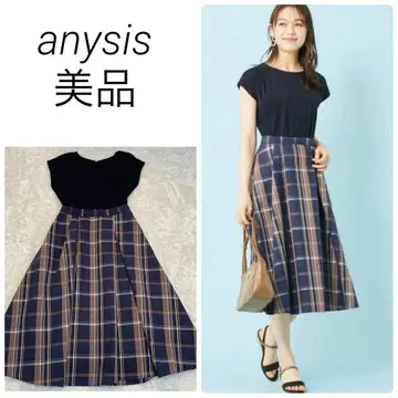 애니시스 any SiS 체크 무늬 도킹 원피스