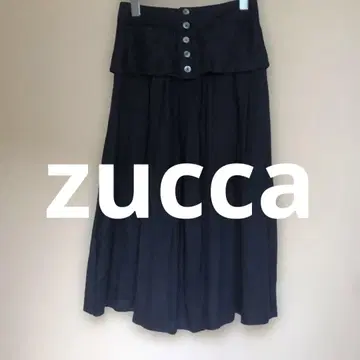 zucca 린넨 종아리 기장 100% 스커트 블랙 S