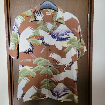선서프 알로하 셔츠 학, 소나무, 후지산 SUN SURF 사이즈 L