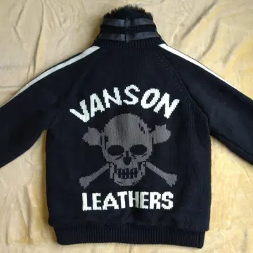 vanson 카우친 스웨터 니트 자켓 토탈 보아 스컬 XL