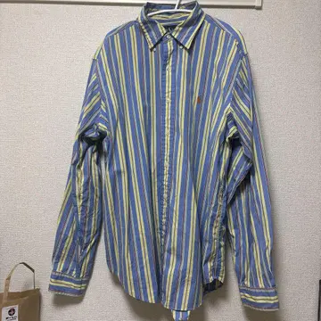 Ralph Lauren 파랑과 노랑 스트라이프 긴팔 셔츠