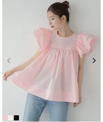 fitmore 핏모어 엔젤 슬리브 블라우스 핑크