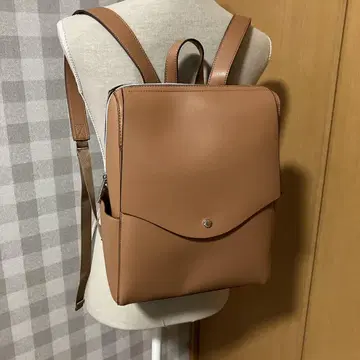 브라운 합성 피혁 백팩