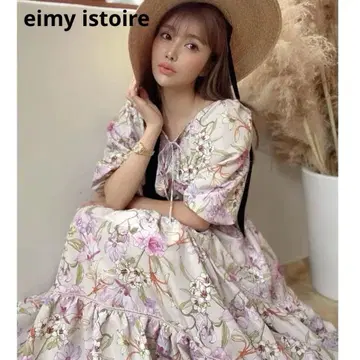 eimy istoire Rebecca flower 개더 롱 원피스