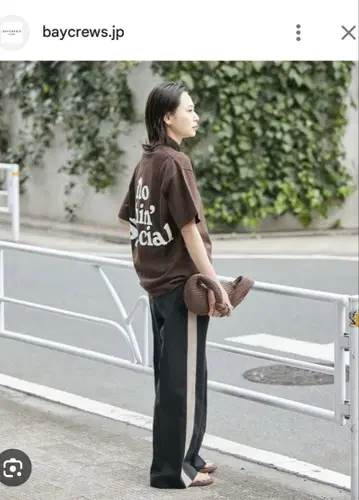 JOURNAL STANDARD SO 폴리에스테르 트로 라인 팬츠