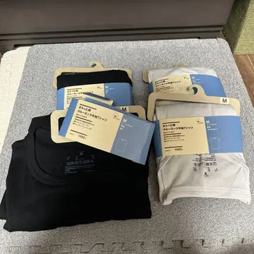 무인양품 무지 면 크루넥 반팔 티셔츠