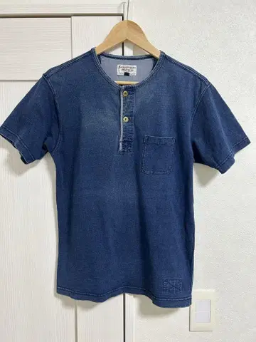schott 인디고 헨리 티셔츠 S 퍼펙트 빈티지 할리 RRL