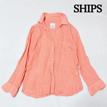 SHIPS 린넨 셔츠 고급 린넨 소재 오렌지 S