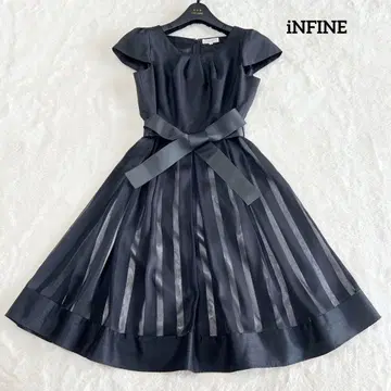 iNFINE 프렌치 슬리브 원피스 포멀 드레스 사이즈 M 블랙