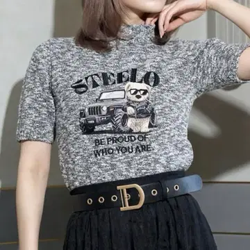 다리치 Darich 자수 D 베어 니트 탑