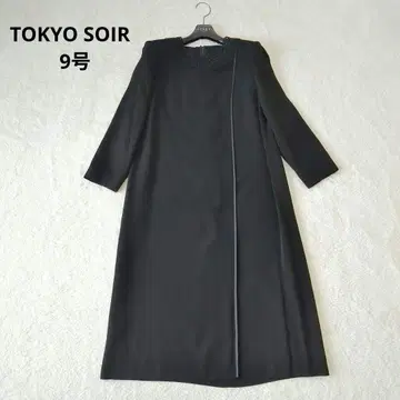 도쿄 소와르 소와르 페르루 실크 혼방 블랙 포멀 원피스 9호