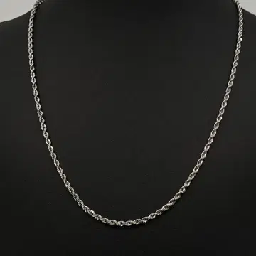 빈티지 실버 체인 로프 목걸이 50cm